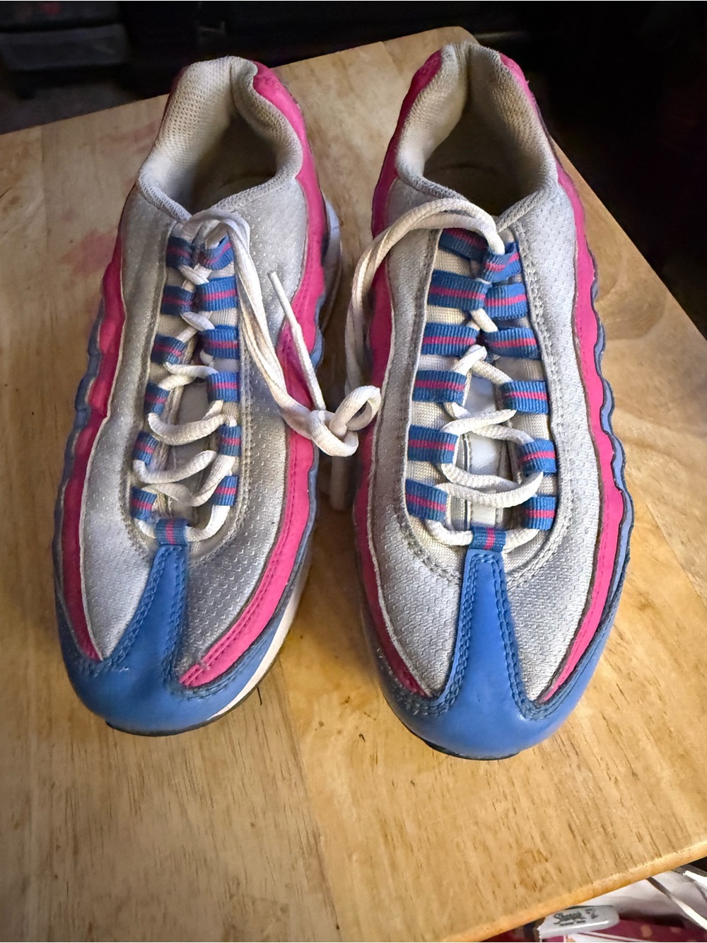 Ladies Pink,Blue and White Sneakers